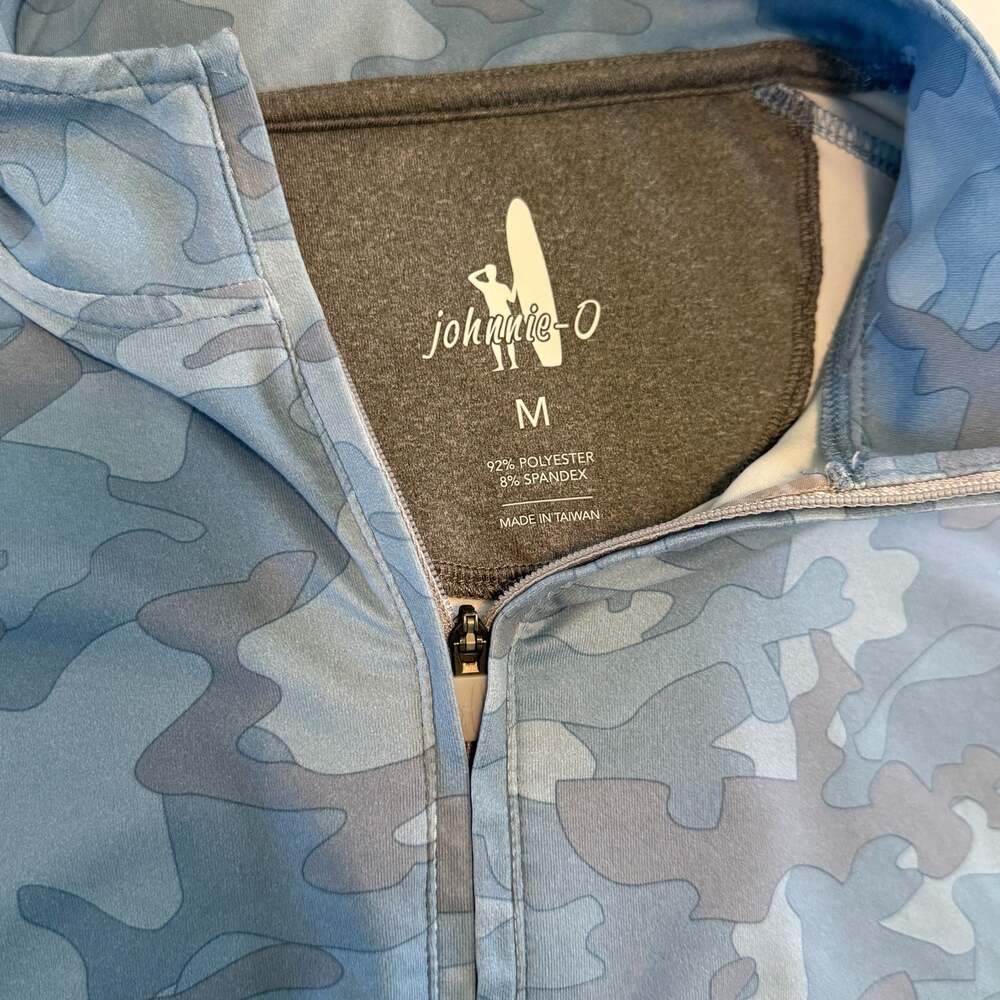 johnnie-O Titan Prep-Formance Camo Quarter-Zip Pullover - Lake Blue - Picture 4 of 4